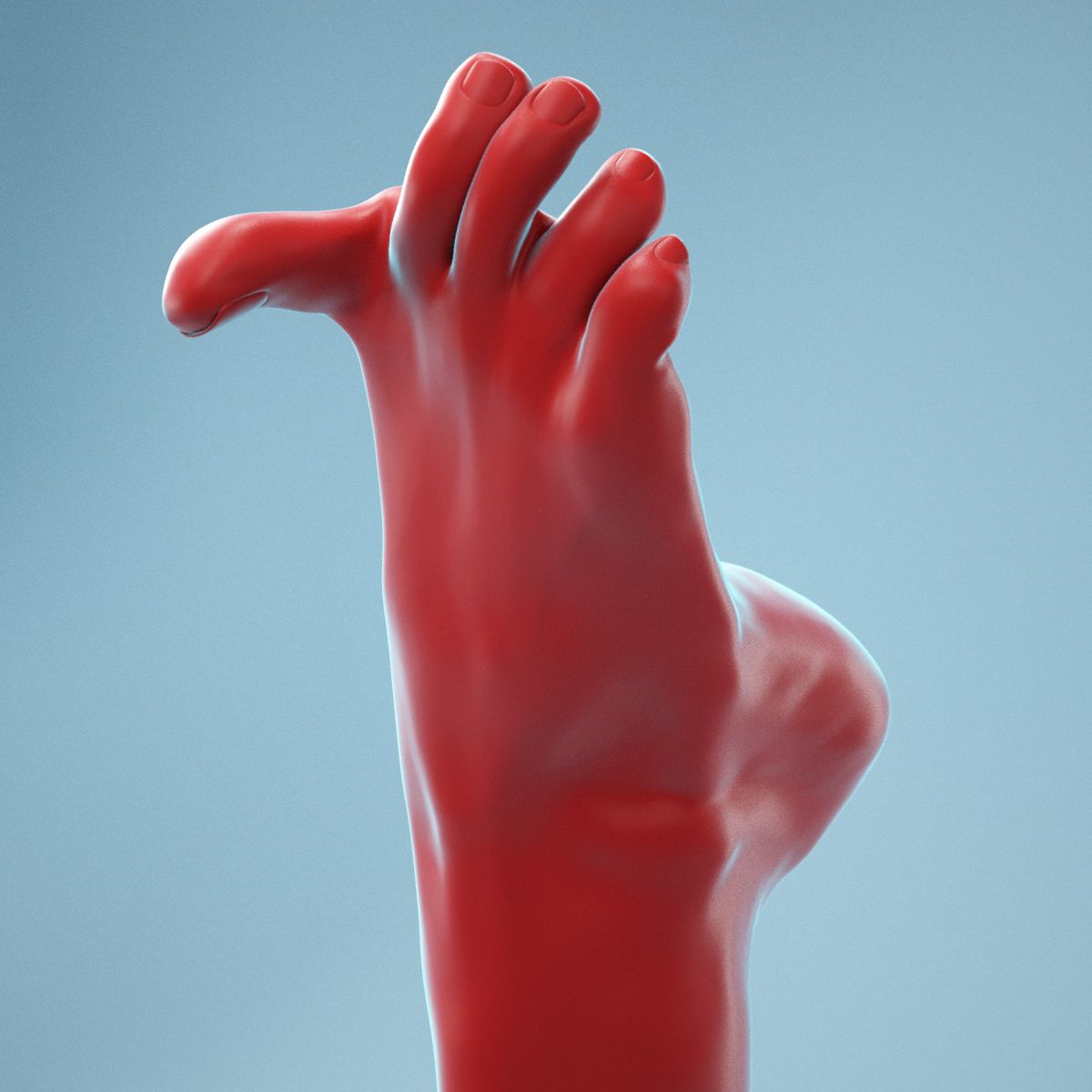 Big Toe Pointing Realistic Foot