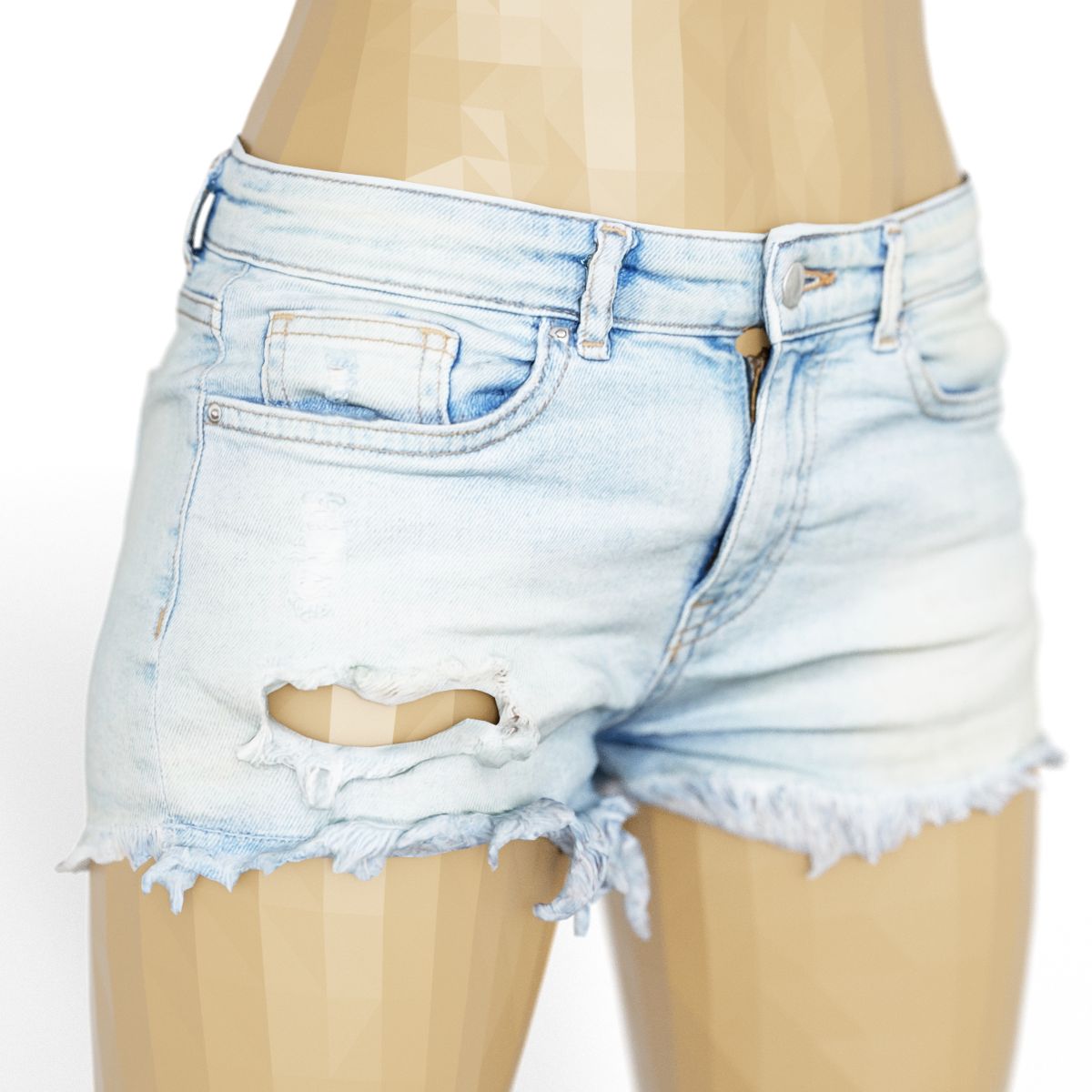 Vintage Shorts Jeans Light Ripped