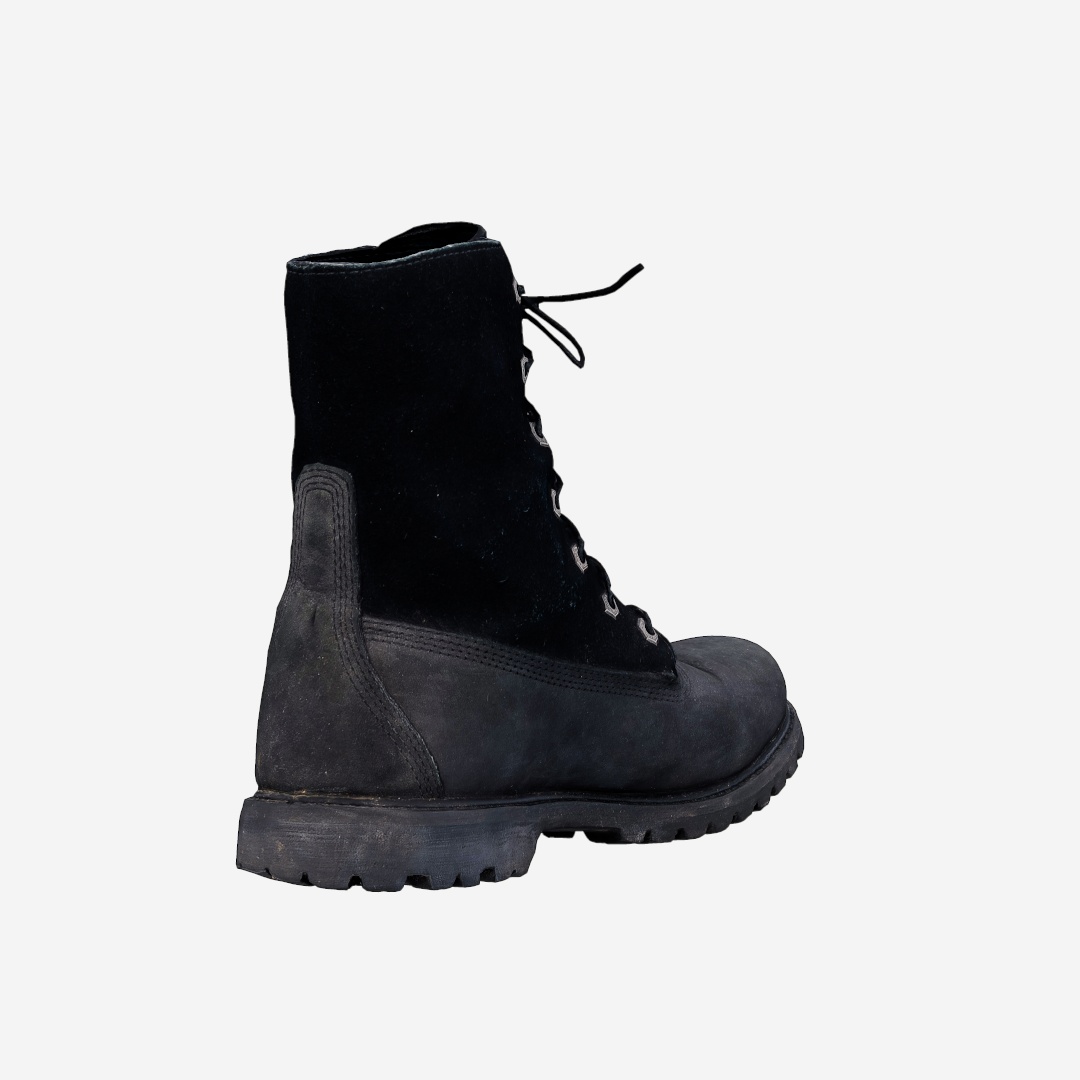 Black Velvet Leather Boots