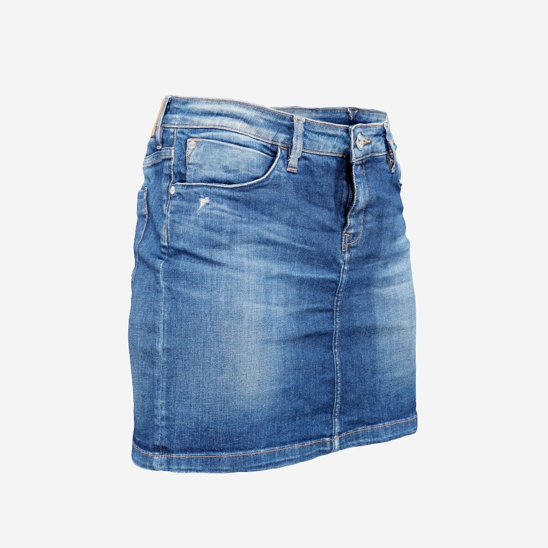 Jeans Mini Skirt Worn