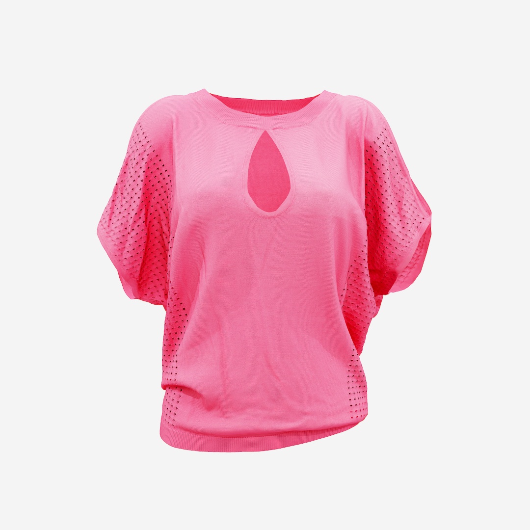 Pink Open Shoulder Top Shirt