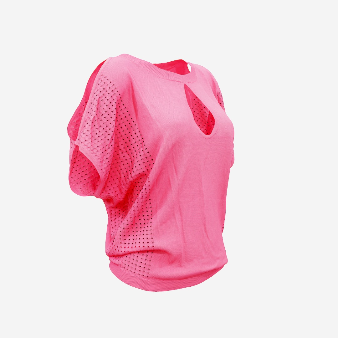 Pink Open Shoulder Top Shirt