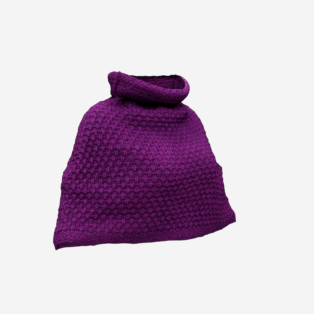 Purple Knit Wool Cape